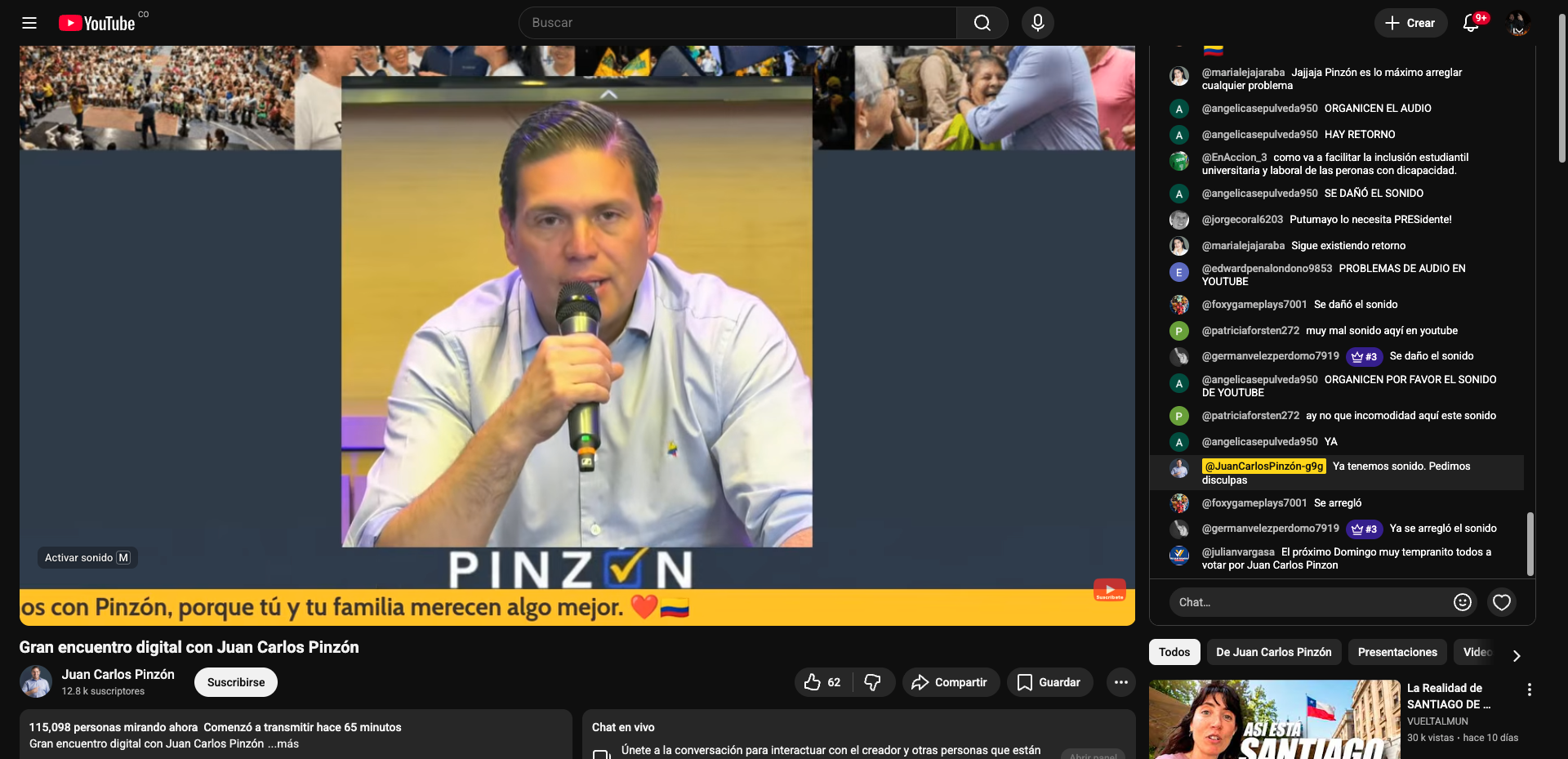 Pinzón en vivo